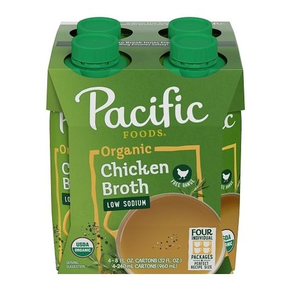 Pacific Foods Gluten Free Organic Low Sodium Free Range Chicken Broth - 32 fl oz/4ct