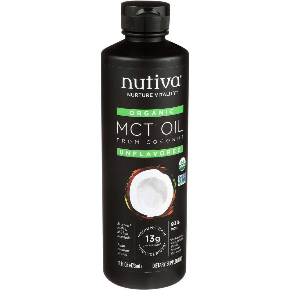 Nutiva Organic MCT Oil with Caprylic & Capric Acids from Organic Fresh Coconuts  16-fl oz