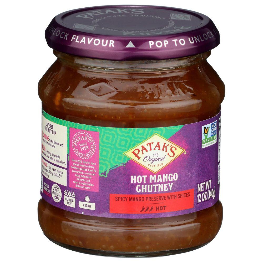 PATAK'S, SPICY MANGO PRESERVE, ORIGINAL HOT MANGO CHUTNEY, HOT