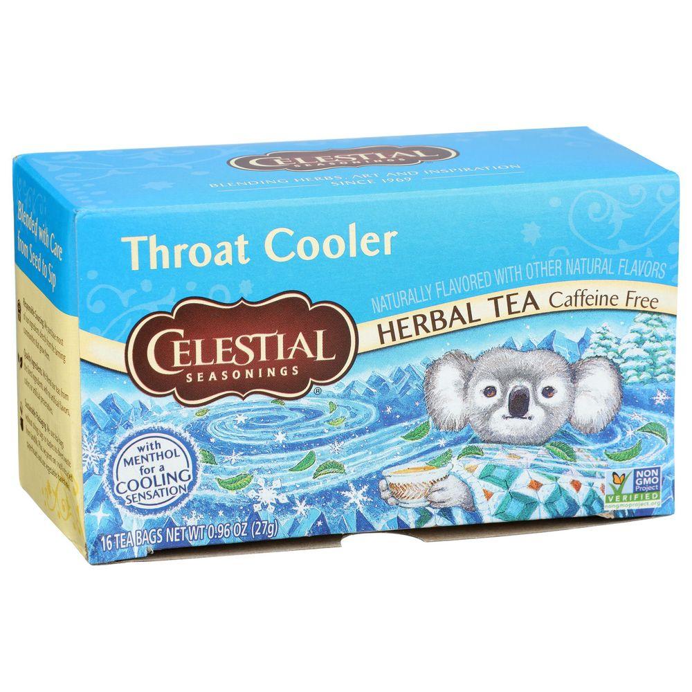 Celestial Seasonings Throat Cooler Caffeine-Free Herbal Tea Bags 18 Count