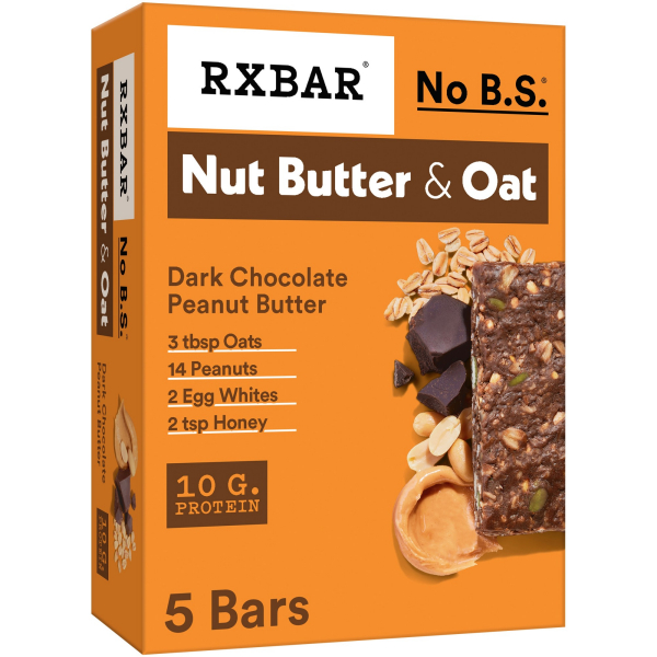 2306363 9.7 oz Dark Chocolate Peanut Butter Nut Butter & Oat Gluten-Free Protein Bar - 5 Piece