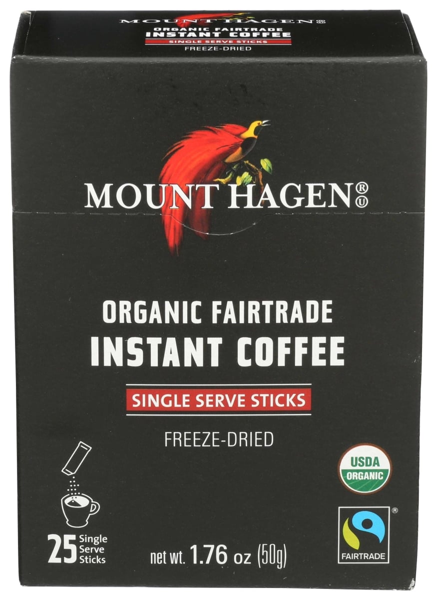 Mount Hagen Organic Fairtrade Instant Coffee 25 Single Serve Sticks