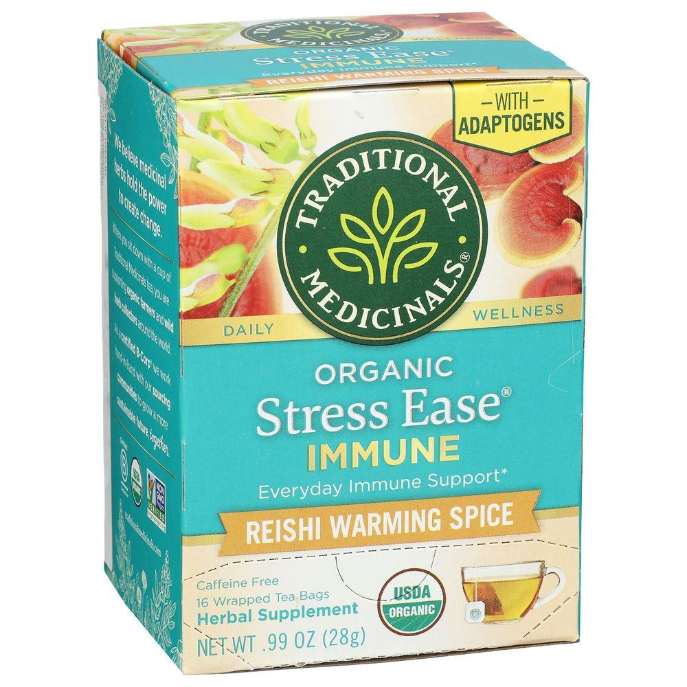 Traditional Medicinal Tea Stress Ease Immune Organic Tea Bags 16 Count