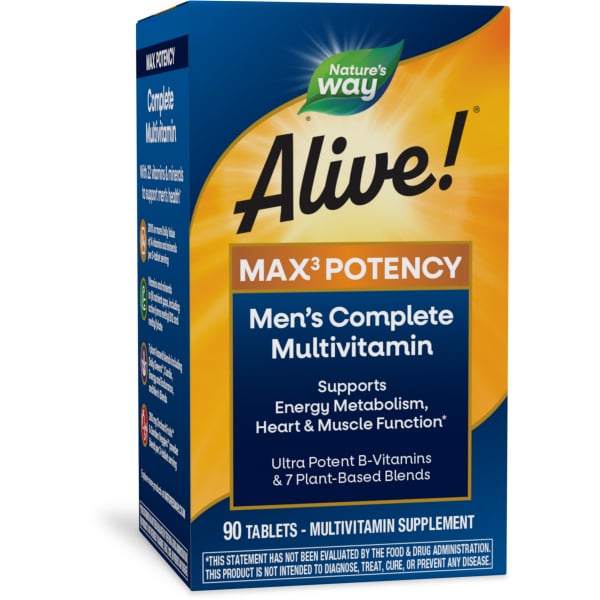 142808 Alive 3x Potency Mens Complete Multivitamin Tablet - 90 Tablets