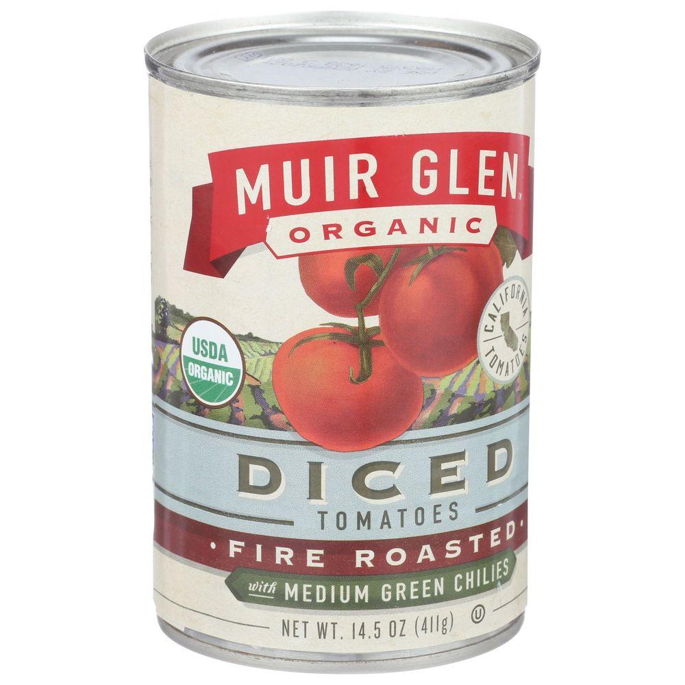 Muir Glen Organic Fire Roasted Diced Tomatoes with Medium Green Chilies