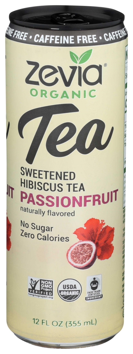 ZEVIA TEA HIBISCUS PASSIONFRUIT CAFFEINE FREE ORGANIC 12 FL OZ