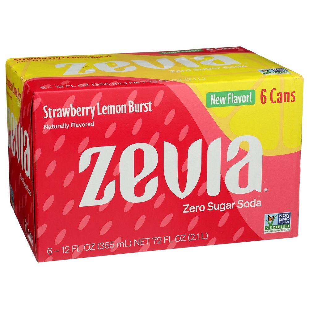 Strawberry Lemon Burst Sleek Zero Sugar Soda - Pack of 6