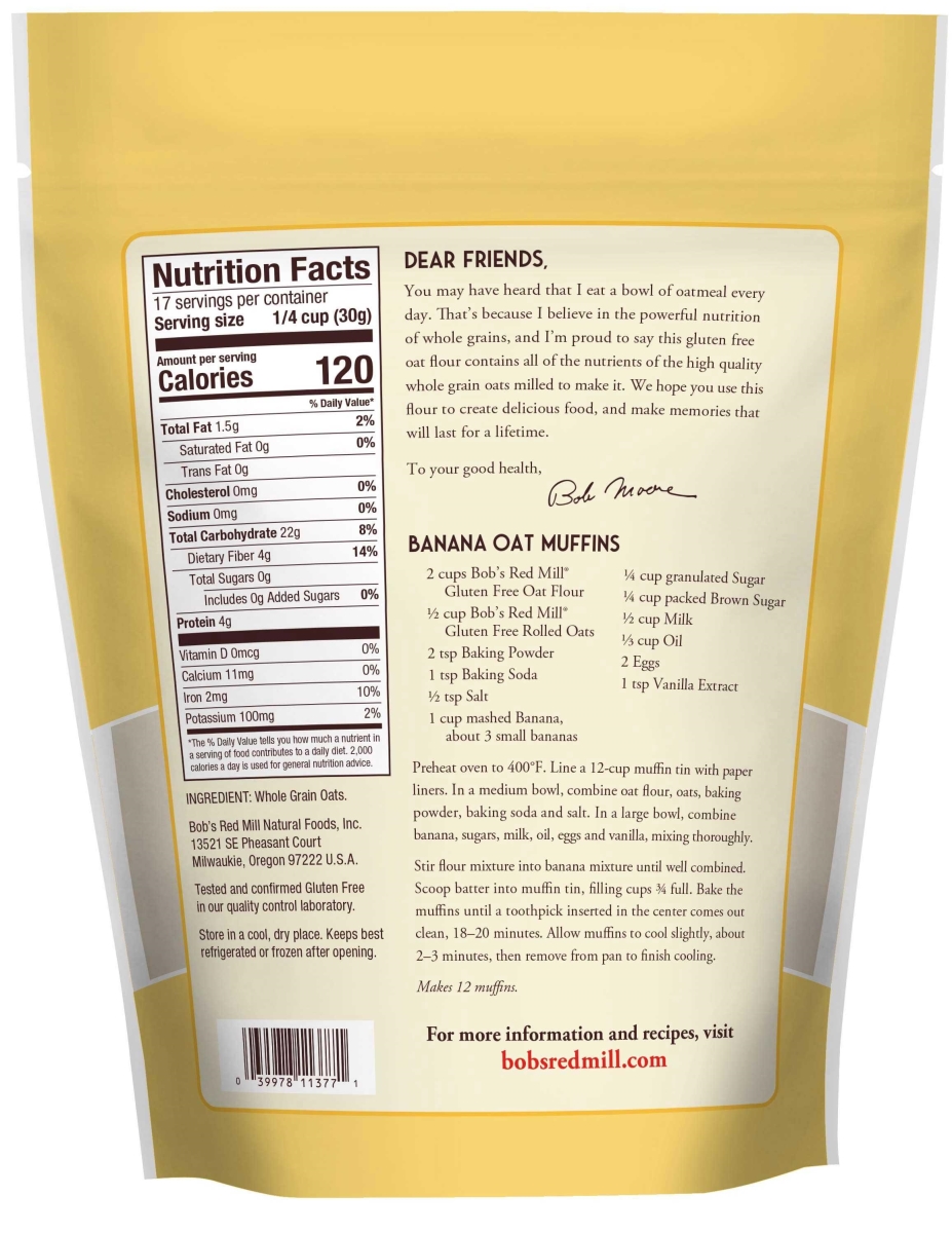 364220 Gluten Free Oat Flour, 18 oz