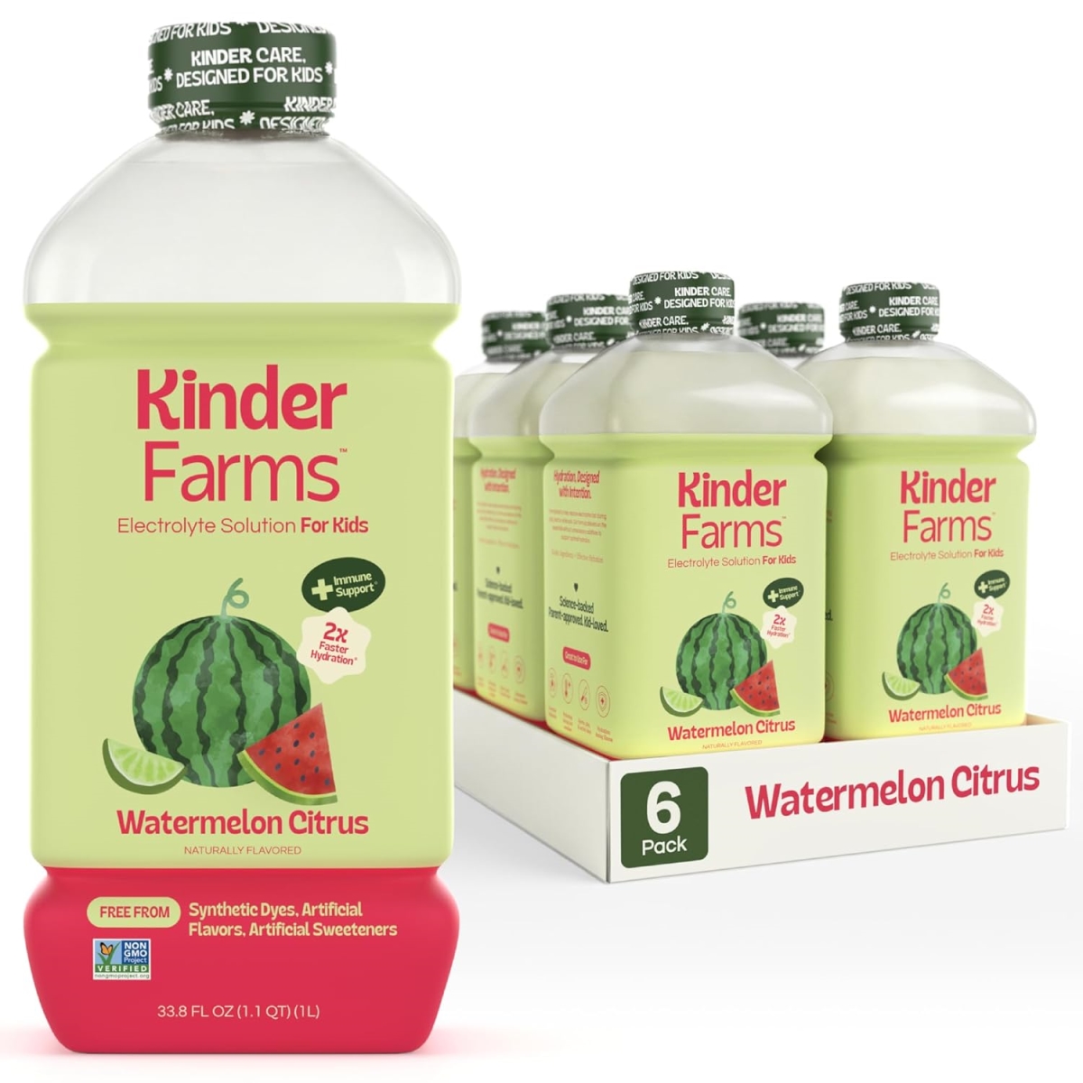 2501961 33.8 oz Hydration Drink Watermelon Citrus Electrolyte Solution for Kids & Adults