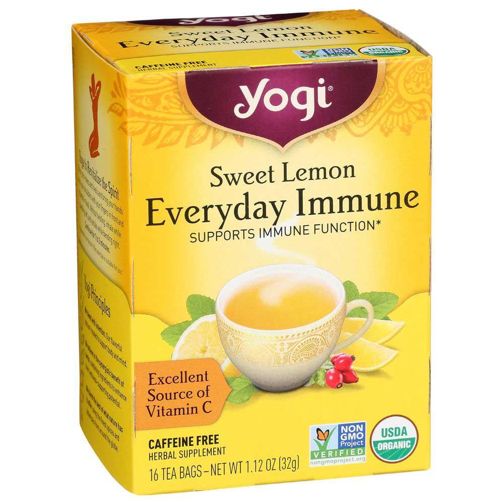 Yogi Tea Sweet Lemon Everyday Immune 16 Herbal Tea Bags Caffeine Free
