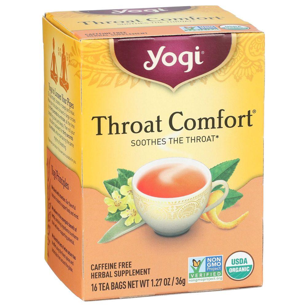 Yogi Tea Throat Comfort Caffeine-Free Organic Herbal Tea Bags 16 Count