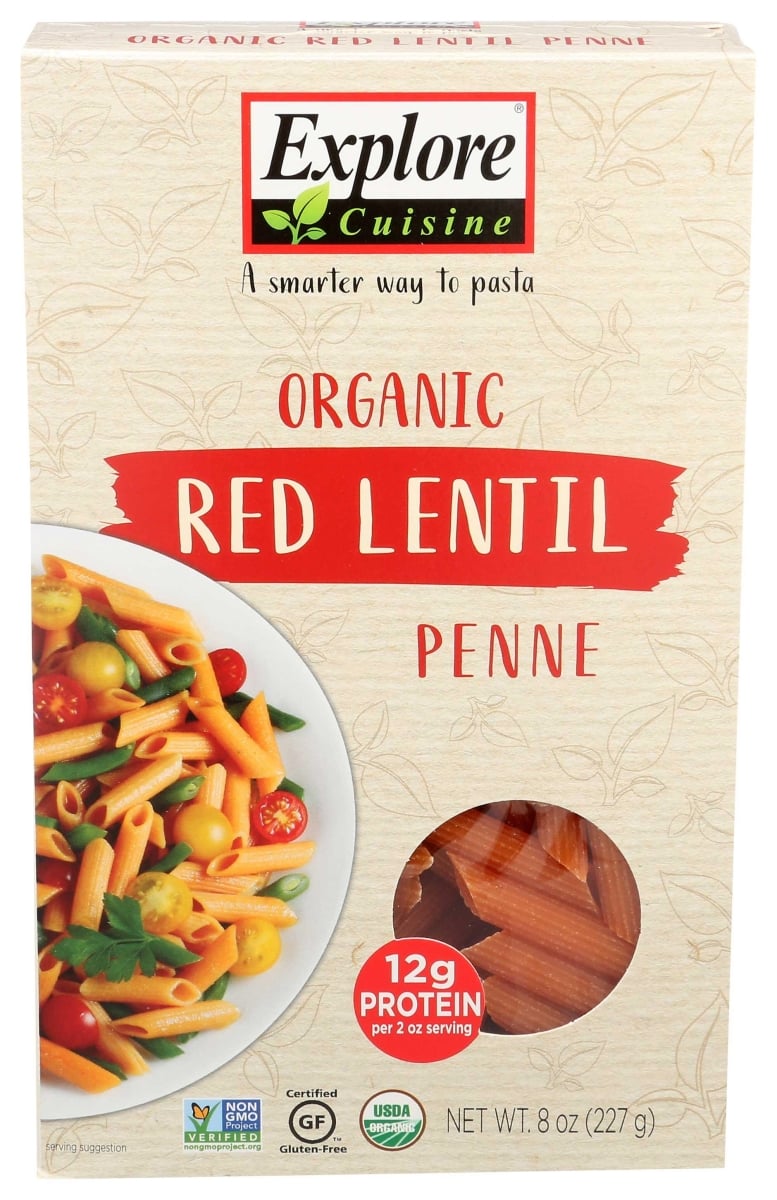 ORGANIC RED LENTIL PENNE, RED LENTIL
