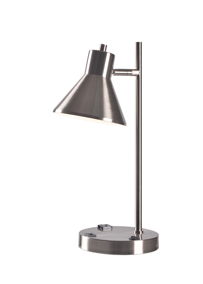 33069bs Ash Outlet And Usb Desk Lamp