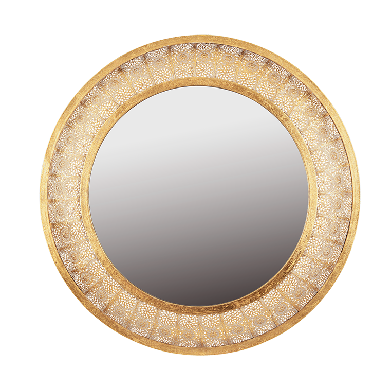60371gld Emmeline Round Mirror, Gold