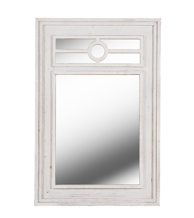 60375ww Waldorf Mirror, Distressed White