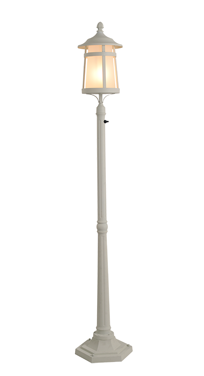 93431wh Portable Post 1 Light Lantern, White