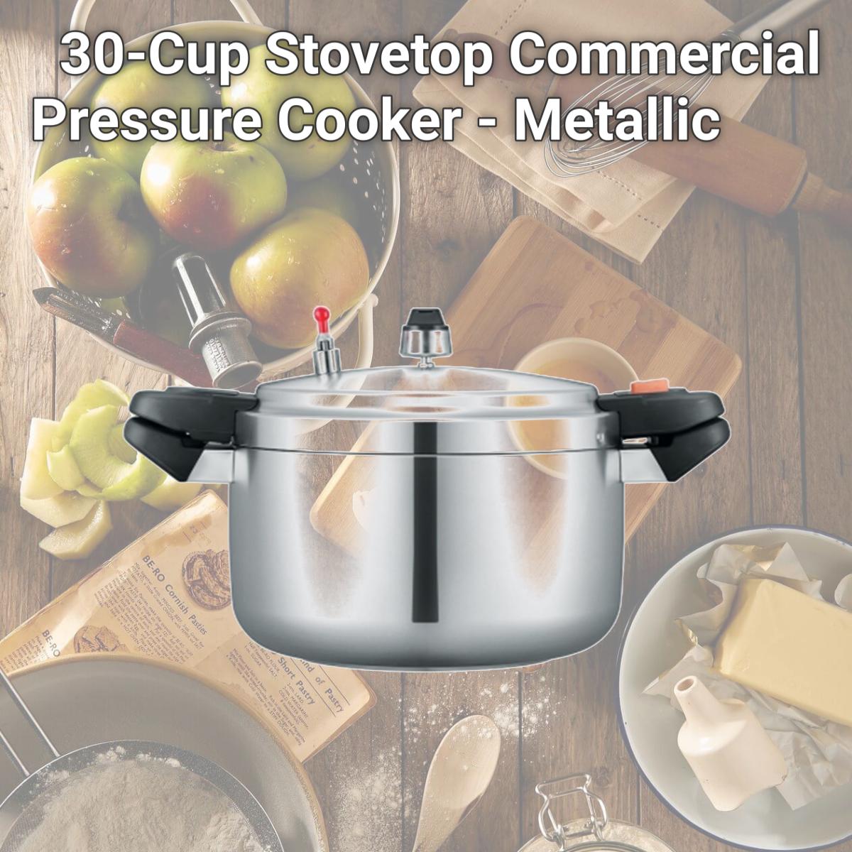 Picture of PN Poonnyung KGPC-34C 30-Cup Stovetop Commercial Pressure Cooker - Metallic