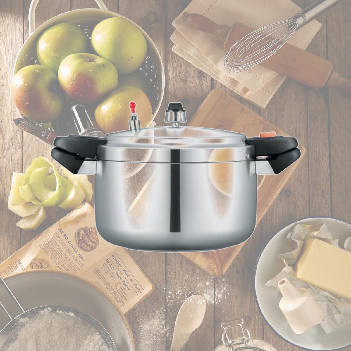 Picture of PN Poonnyung KGPC-34C 30-Cup Stovetop Commercial Pressure Cooker - Metallic