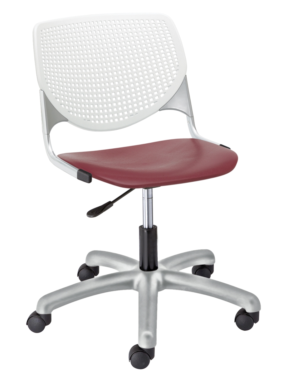 Kool Poly Task Chair White Back Black Seat
