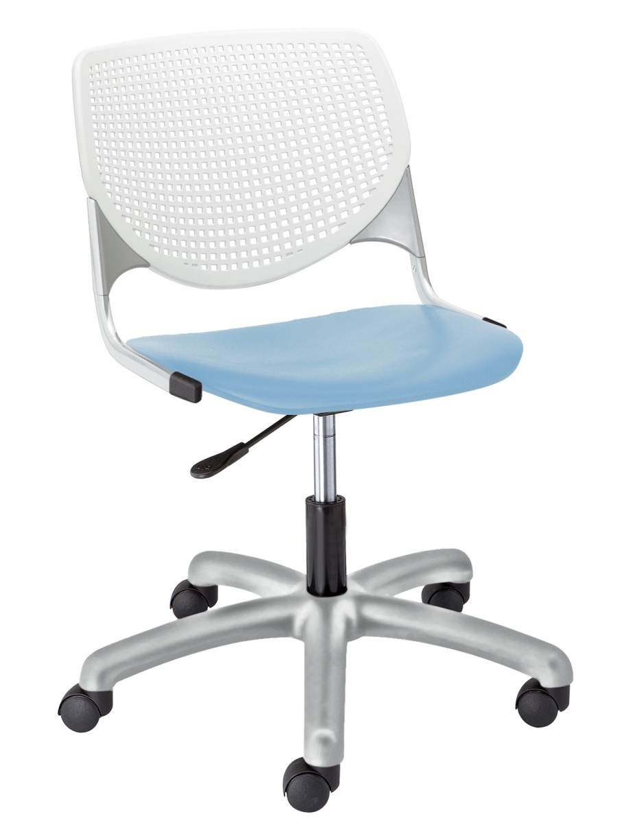 Kool Poly Task Chair Black Back White Seat