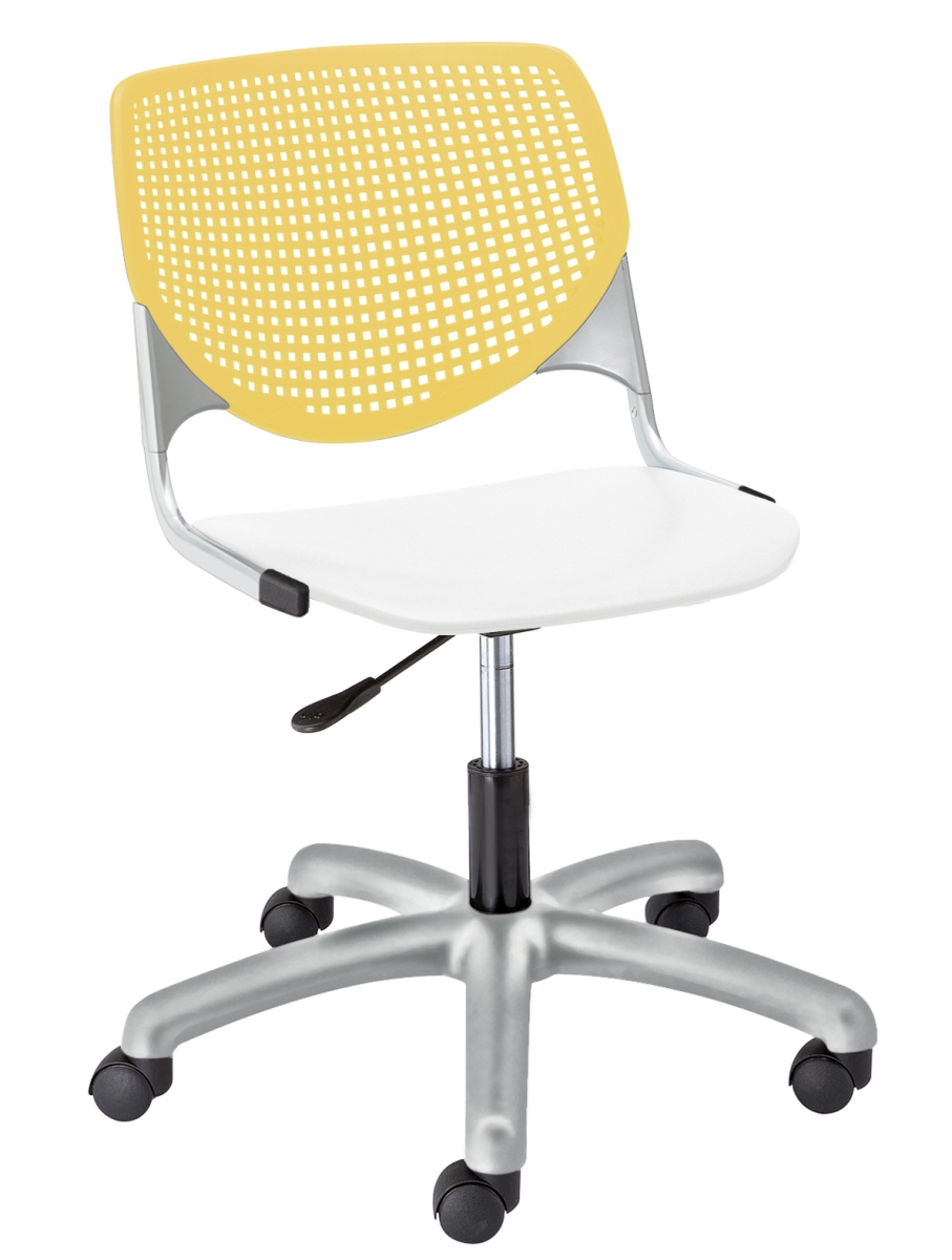 Kool Poly Task Chair Light Grey Back White Seat