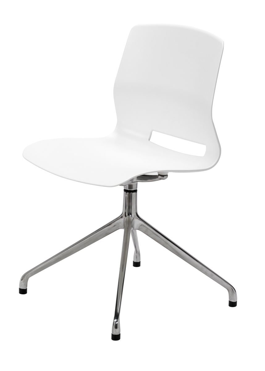 Ol2700fp-08 Lola 4-post Swivel Office Chair - White