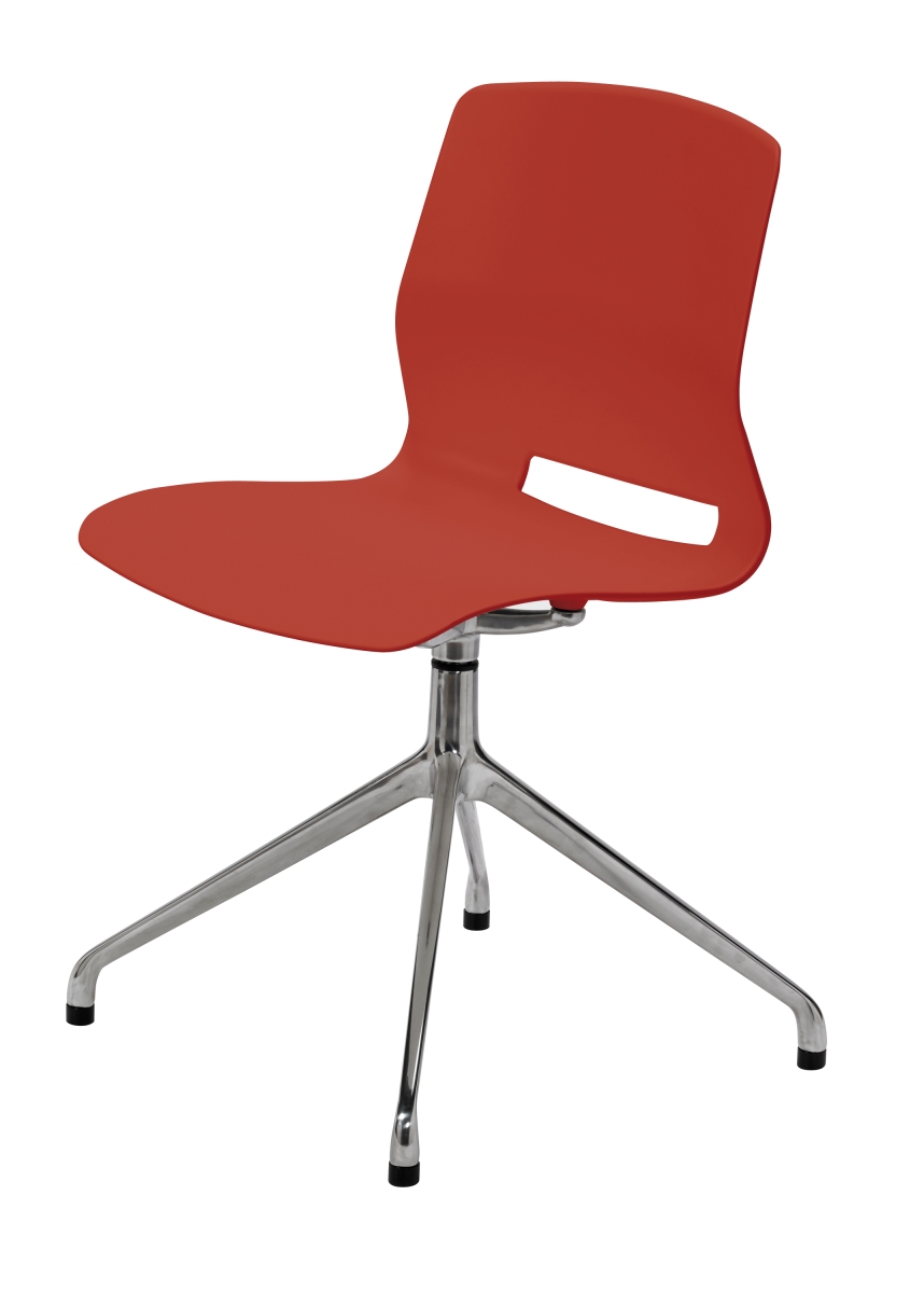 Ol2700fp-41 Lola 4-post Swivel Office Chair - Peri Red