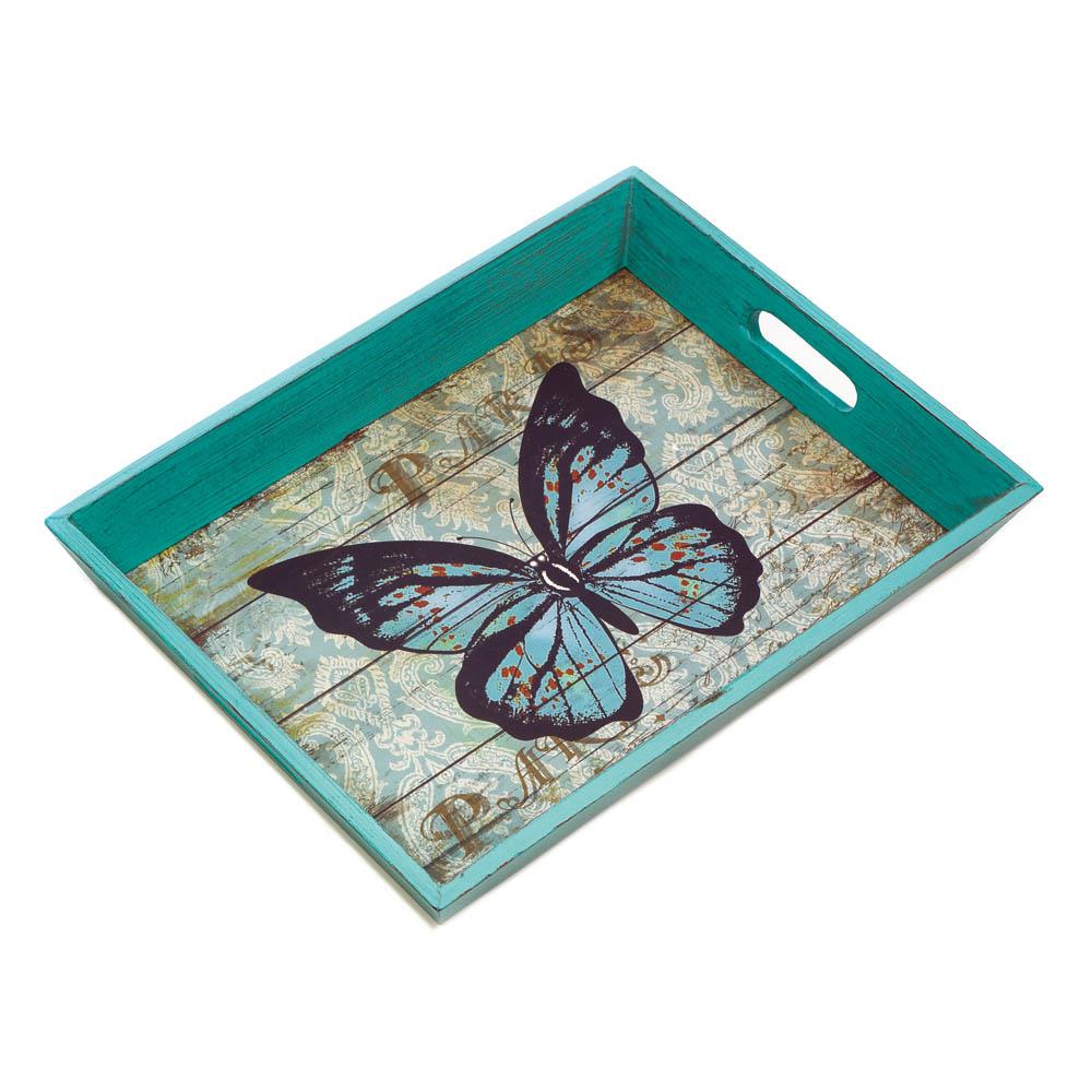 10018168 Blue Butterfly Serving Tray