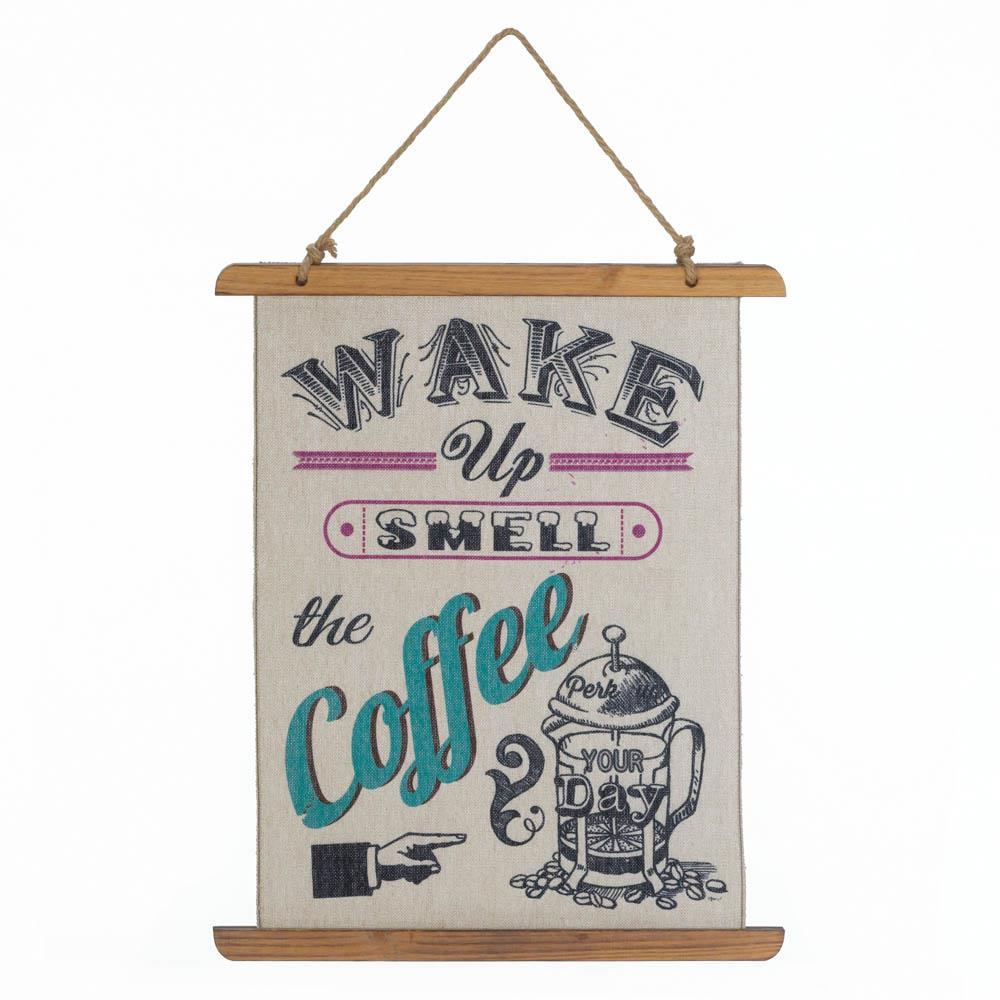 10018390 Coffee Perk Up Linen Wall Art