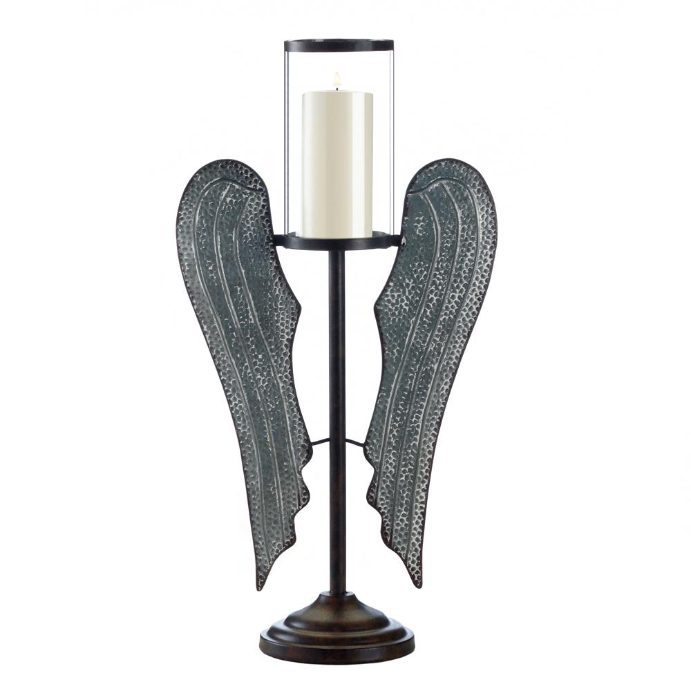 10018374 Angel Wings Farmhouse Candle Holder