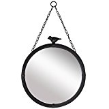 10018489 Hanging Mirror With Faux Leather Strap - 15.8 X 1 X 27.8 In.