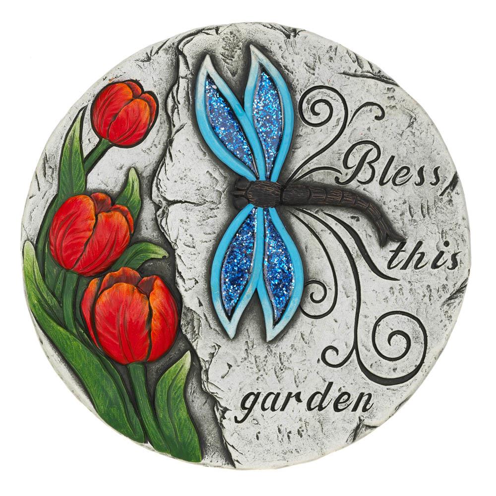 10018536 Bless This Garden Stepping Stone, Cement
