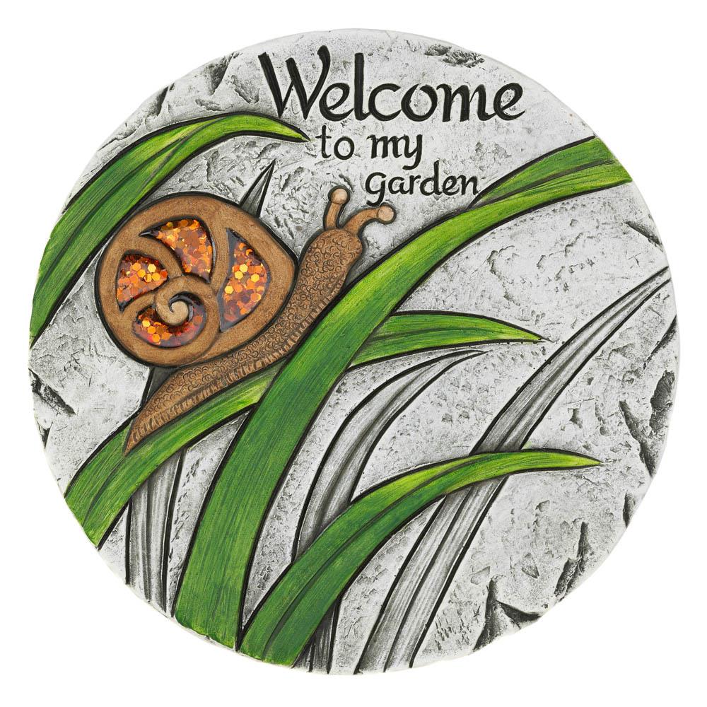10018543 Welcome To My Garden Stepping Stone, Cement