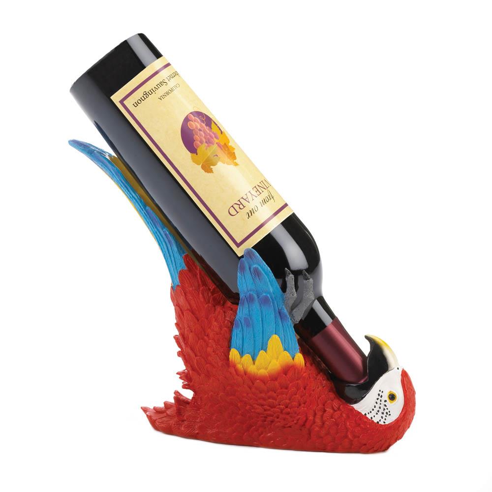 10018747 Colorful Parrot Wine Holder