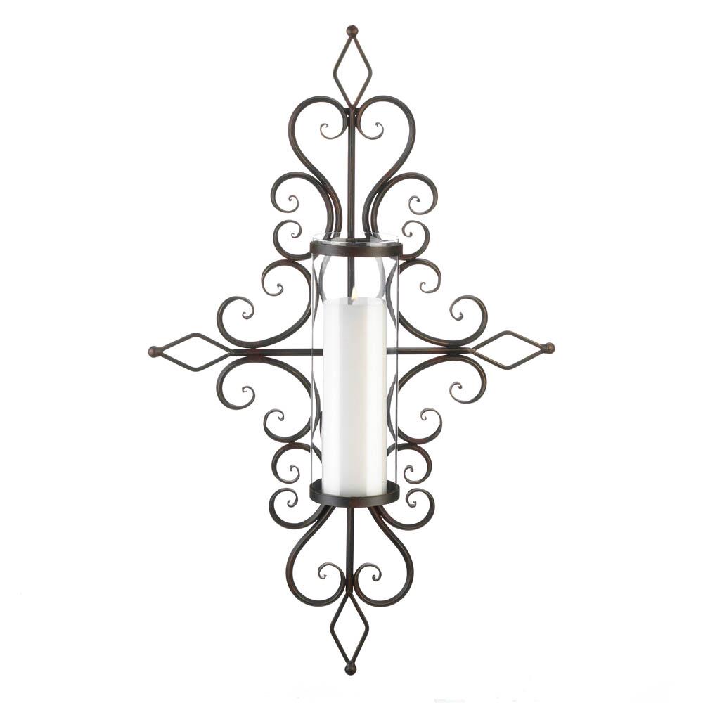10018763 Flourished Candle Wall Sconce