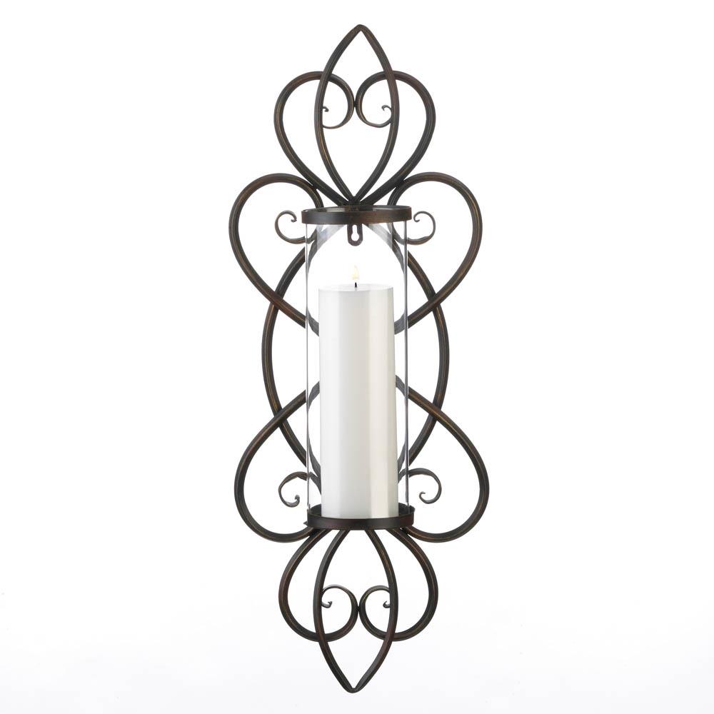 10018764 Heart Shaped Candle Wall Sconce