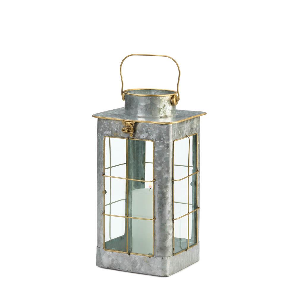 10018813 Farmhouse Galvanized Lantern - Small