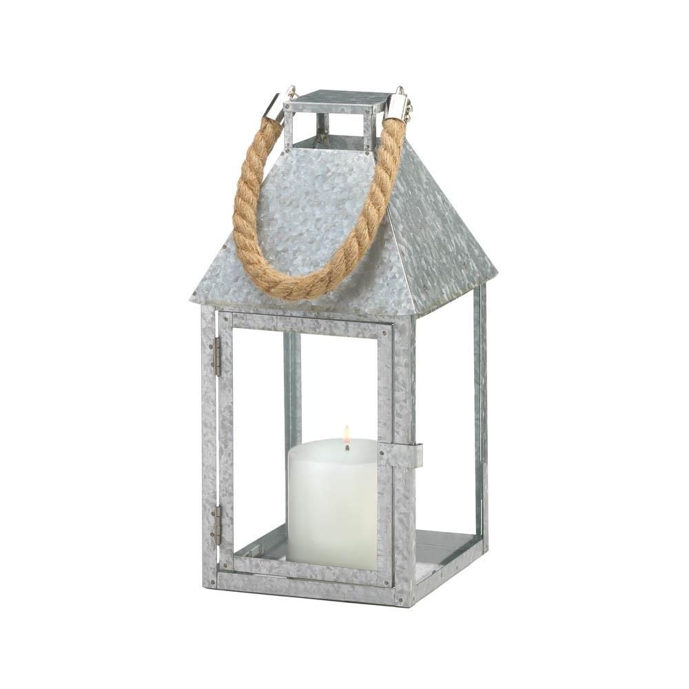 10018828 Galvanized Farm-style Lantern - Large