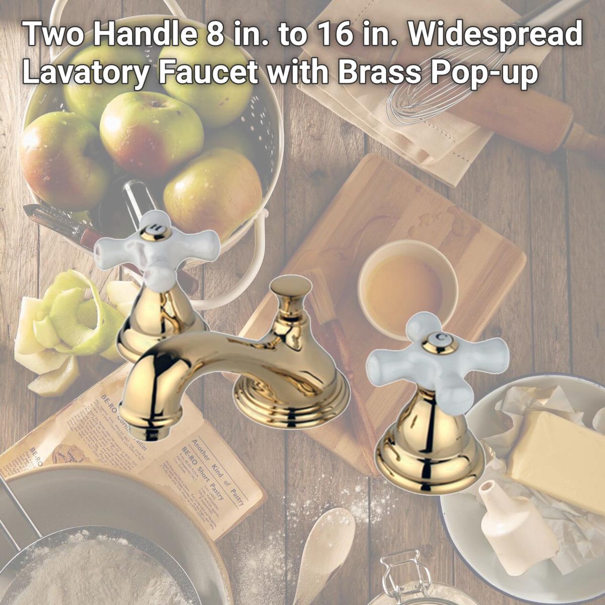 Picture of Kingston Brass KS5562PX Two Handle 8 in. to 16 in. Widespread Lavatory Faucet with Brass Pop-up