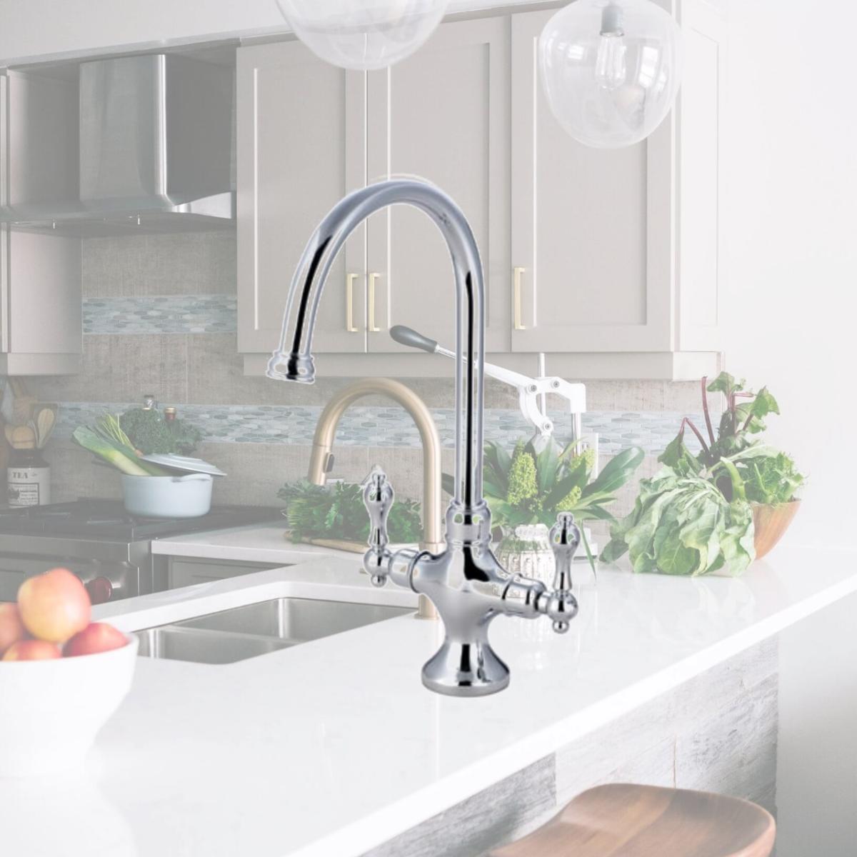 Picture of Kingston Brass KS1761ALLS Double Handle Kitchen Faucet Without Sprayer