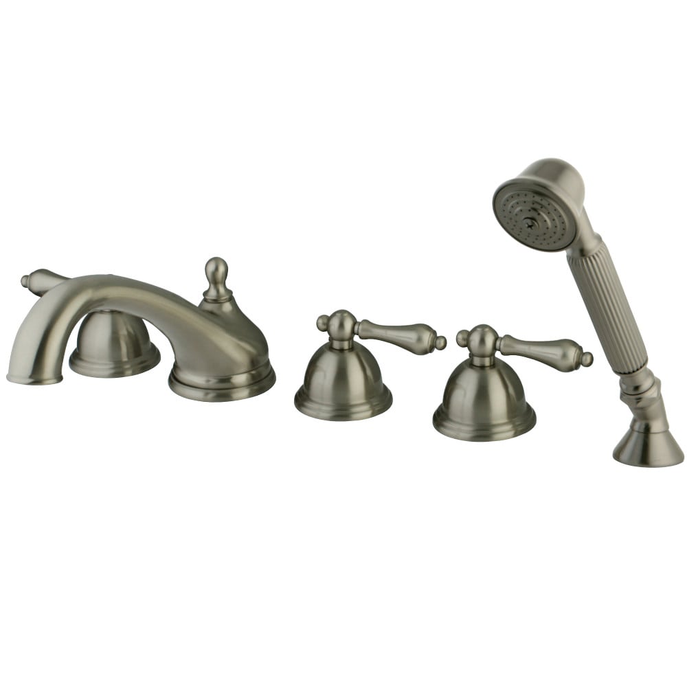 Ks33585al 5 Piece Roman Tub Filler With Hand Shower With Metal Lever Handle, Satin Nickel