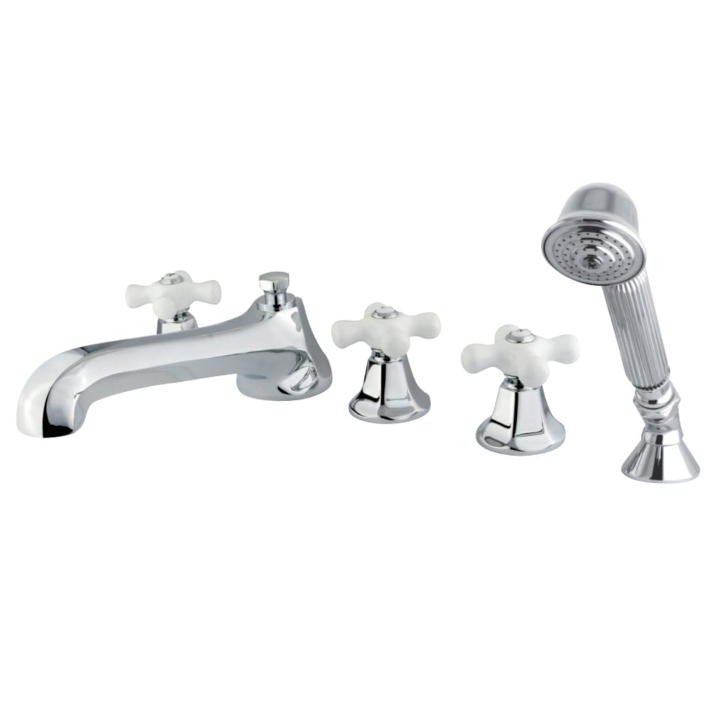 Ks43015px 5 Piece Roman Tub Filler With Hand Shower, Polished Chrome