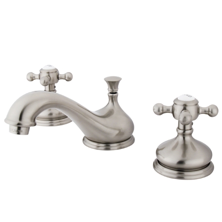 Ks1168bx Widespread Lavatory Faucet With Cross Handle & Handle, Satin Nickel