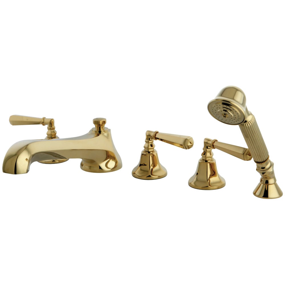 Ks43025hl 5 Piece Roman Tub Filler With Hand Shower, Polished Brass
