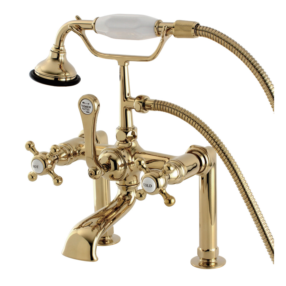 Ae103t2bx Aqua Eden English Country Deck Mount Clawfoot Tub Faucet, Polished Brass