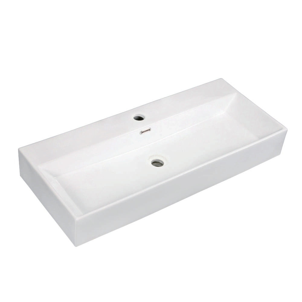 Ev3916 39 X 16 In. Fauceture Elongated Rectangular White Vessel Bathroom Sink