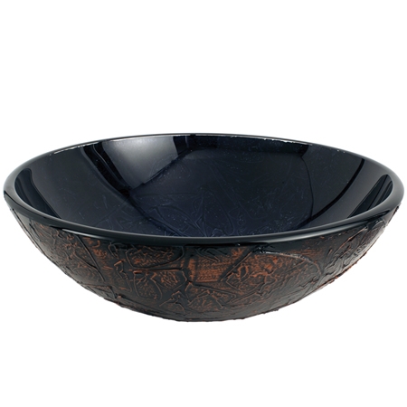 Evspfh5 16.5 In. Dia. Fauceture Onyx Round Glass Vessel Sink, Onyx