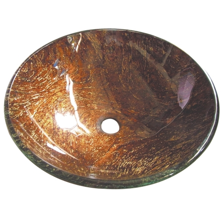 16.5 In. Dia. Fauceture Trieste Round Vessel Glass Sink, Bronze