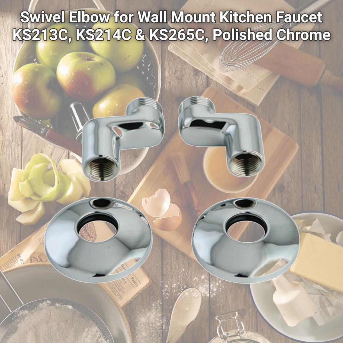 Picture of Kingston Brass KSEL213C Swivel Elbow for Wall Mount Kitchen Faucet KS213C, KS214C & KS265C, Polished Chrome