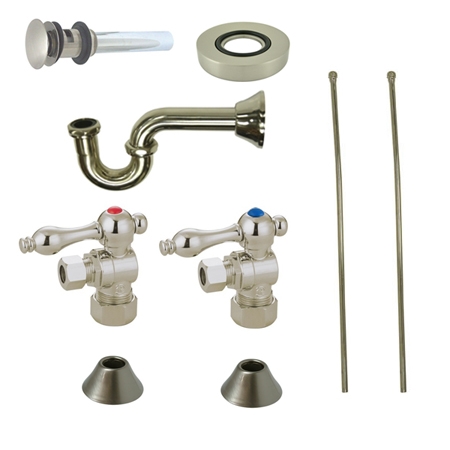 Cc53308vokb30 Trimscape Traditional Plumbing Sink Trim Kit With P Trap For Vessel Sink With Overflow Hole, Satin Nickel